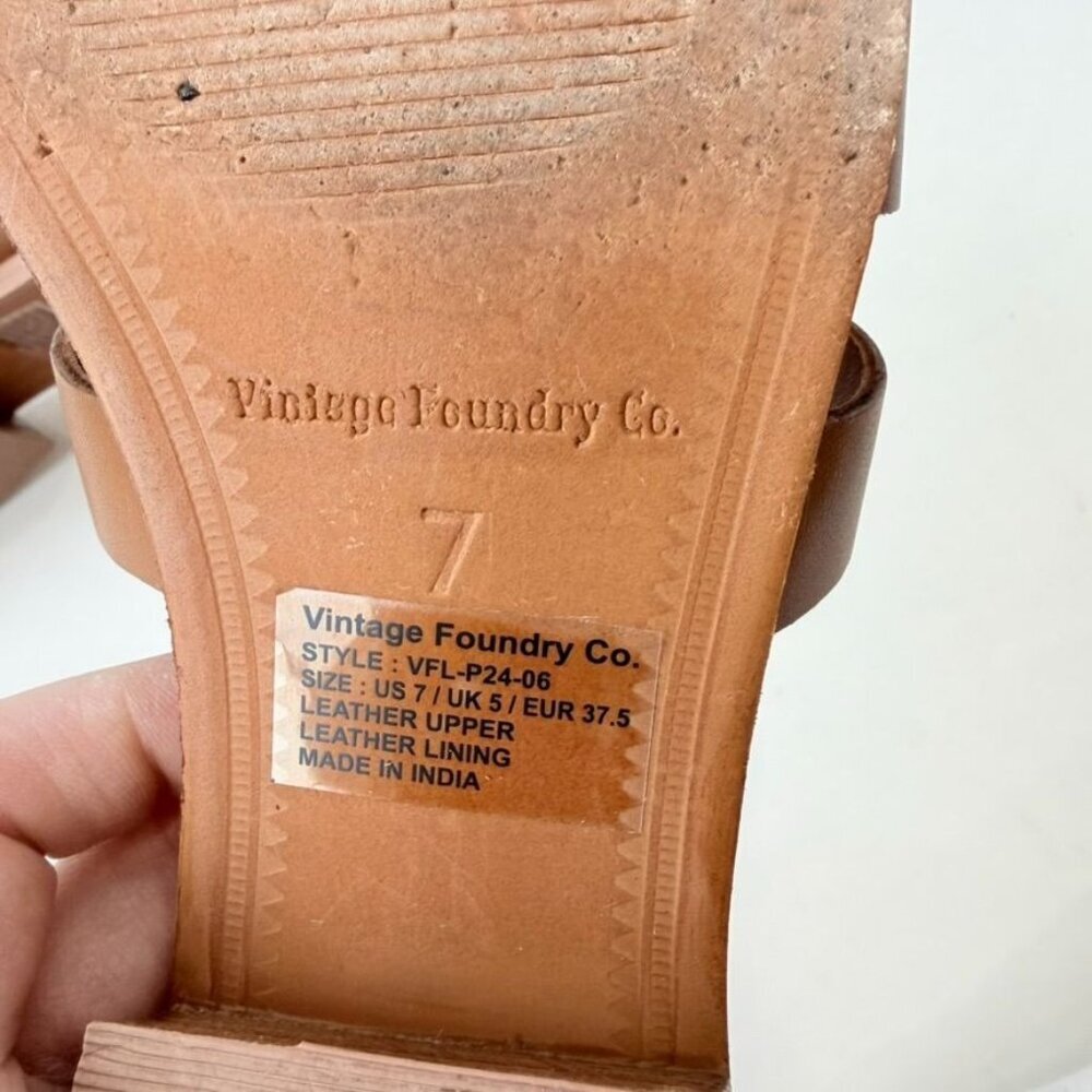 Vintage Foundry Co. Lacy Flat Sandal – Brown Size 7 - Picture 5 of 5